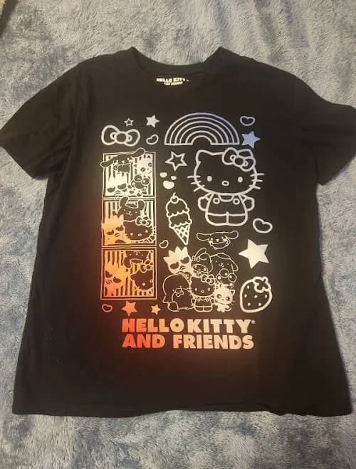 Black Hello Kitty And Friends Woman's T Shirt Size Small