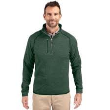 Cutter & Buck Mainsail Sweater-Knit Mens Big and Tall Half Zip Pullover Jacket - Hunter Heather - 2X Large Tall : Target