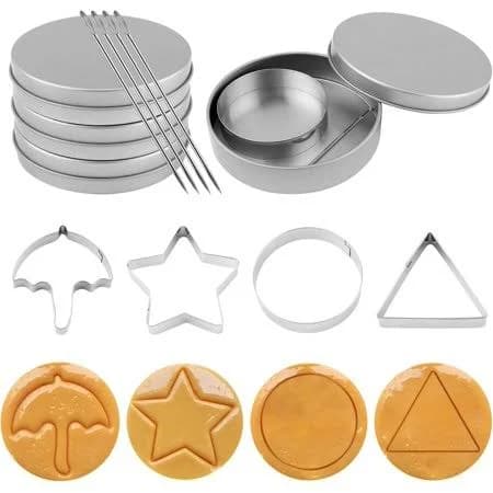 12PCS Stainless Steel Cookie Cutters Kit Korean Dalgona Cookie Molds for Baking & Decorating
