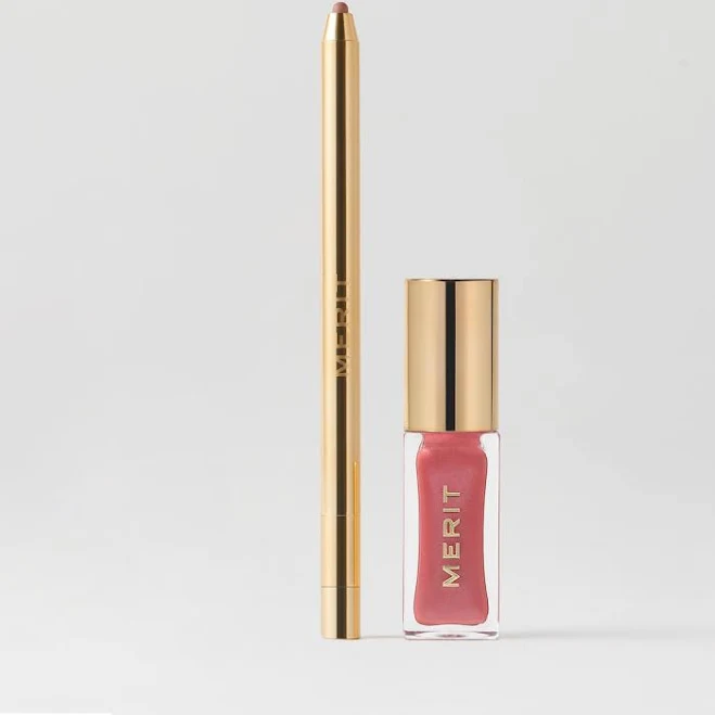 Merit The Lip Duo Signature Lip Liner and Shade Slick Sheen Your Perfect Everyday Lip Duo