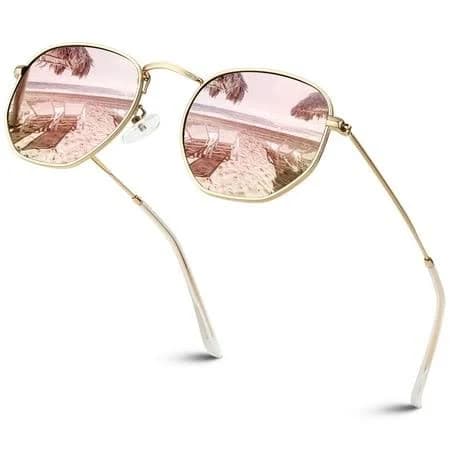 Sunier Polarized Hexagon Metal Sunglasses