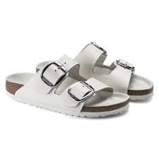 Arizona Big Buckle Natural Leather in Color White | BIRKENSTOCK KSA