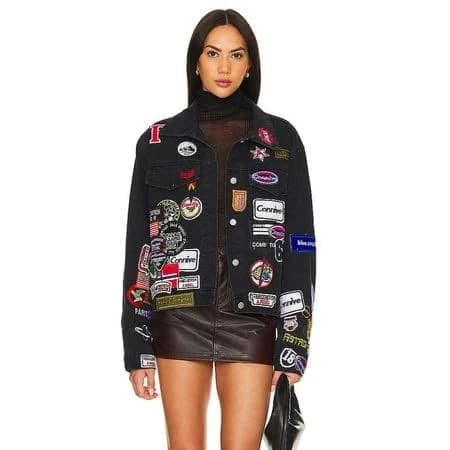 WoW Women's Embroidered Patch Denim Jacket