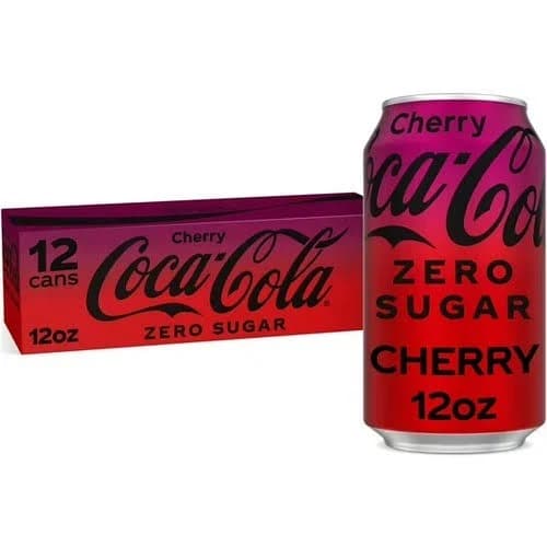 Coca-cola Zero Sugar Cherry Soda Pop, 12 Fl Oz, 12 Pack Cans