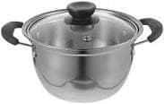 Elayard Stainless Steel Saucepan with Lid Double Handle Even Heating for Home Cooking, Silver