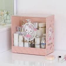 Estuche de Maquillaje con Diseño de Bisagra de Hello Kitty, Organizador de Maquillaje de Plástico Mediano para Mujer con Tapa Desmontable| Alibaba.com
