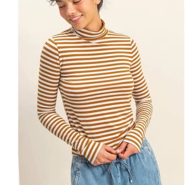 INA Striped Turtleneck