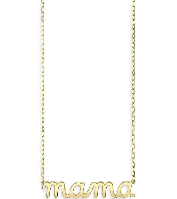 Sydney Evan 14k Gold Mama Script Necklace
