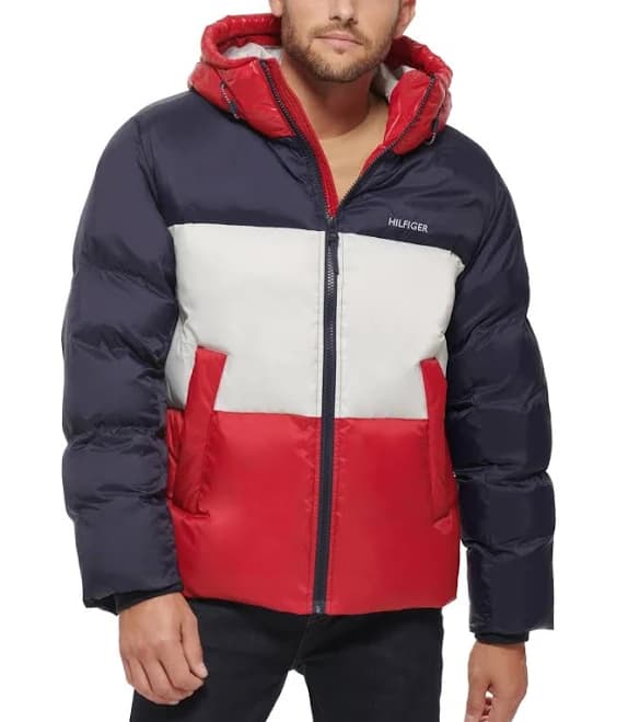 Tommy Hilfiger Men's Colorblock Quilted Puffer Jacket