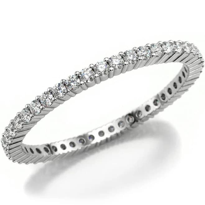 Dainty Full Eternity Diamond Wedding Band Bridal Ring