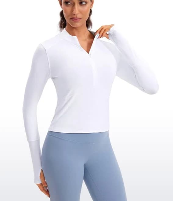 crz yoga Brushed Half Zip Cropped Long Sleeve