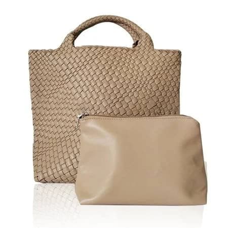 Retro Handmade Vegan Leather Straw Bag