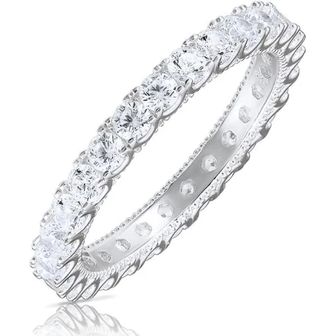 Sterling Silver Simulated Diamond Eternity Band Ring