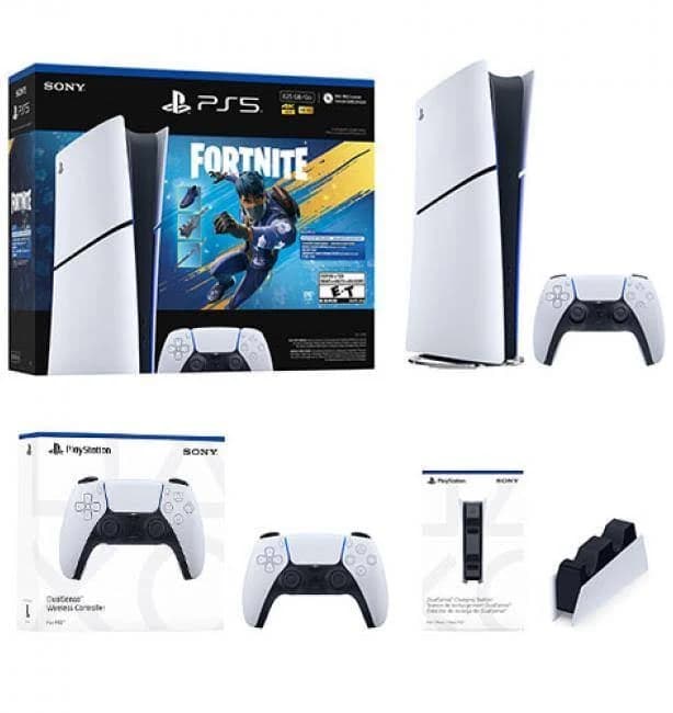 PlayStation 5 Digital Edition 825GB Console Fortnite Flowering Chaos Bundle + PlayStation 5 DualSense Wireless - PlayStation 5