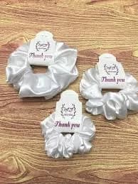 Scrunchies Soft Silk Satin Color White Size Medium Brand New Handmade