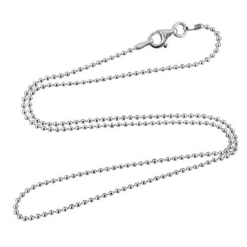925 Sterling Silver Ball Bead Chain Necklace