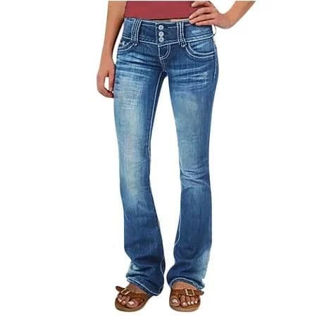Realikun Women's Low-Rise Skinny Stretchy Ripped Hole Jeans