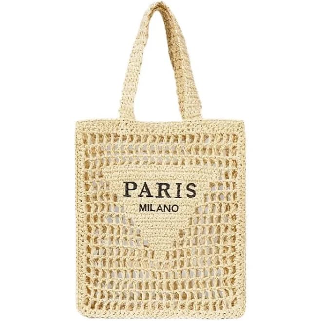 Straw Mesh Crochet Tote Bag