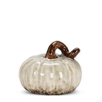 Ivory Ceramic Pumpkin Mini