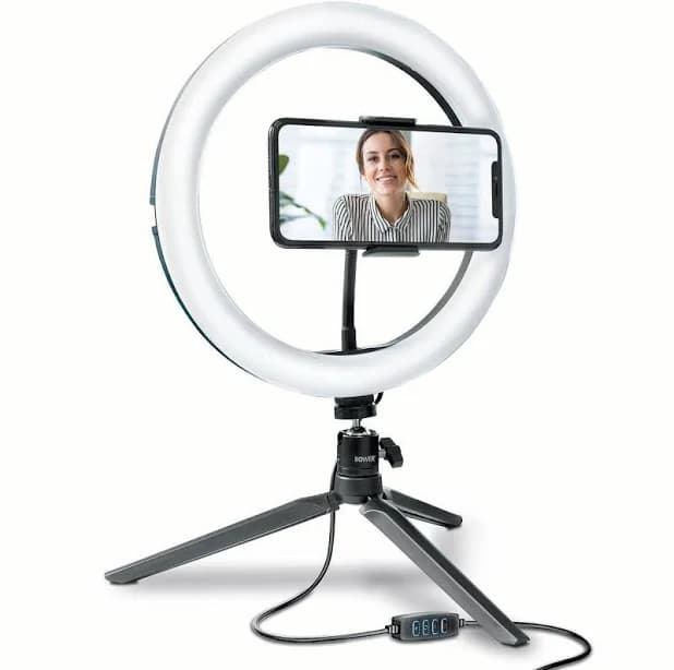 Bower 8-Inch Portable Tabletop Ring Light