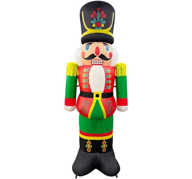 GOOSH 7FT Christmas Nutcracker Inflatable with LED Lights for Outdoor Yard Décor