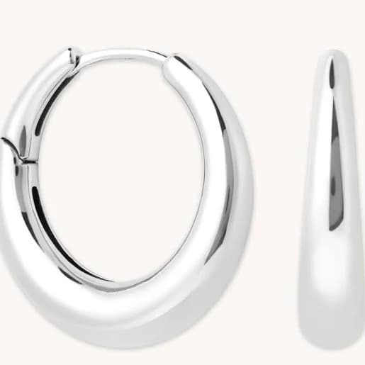 Astrid & Miyu Graduated Silver Hoop Earrings