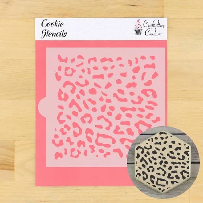 Leopard Print Background Stencil for Cookies
