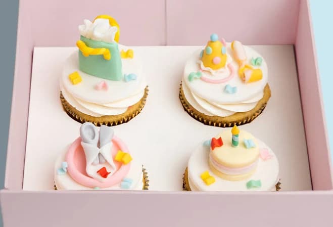 The Birthday Pack Organic Cupcakes with Birthday-Themed Decorations