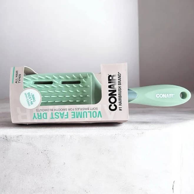 Conair Vented Hair Brush Mint Green Fast Dry Volume Styling Brush Soft