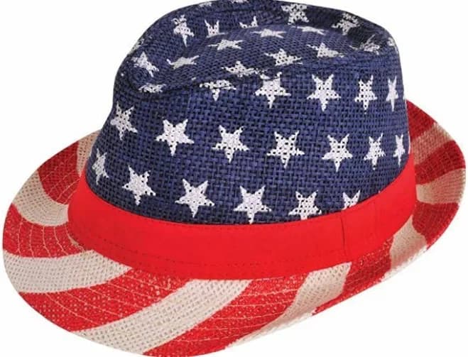 American Flag Burlap Fedora
