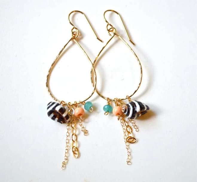Pyrene Shell Teardrop Earrings