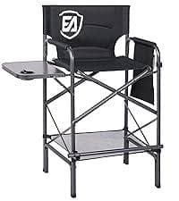 Amazon.com: EVER ADVANCED 30.7" Seat Height Directors Chair for Makeup Artist with Side Table Easy Get in Out for Elderly Tall Camping Chair Supports 350lbs Red : Home & Kitchen