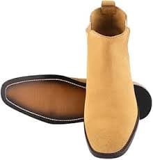 Amazon.com | LIBERTYZENO Mens Suede Leather Adult High Ankle Casual Chelsea Boots Dons Tan 7 | Chelsea