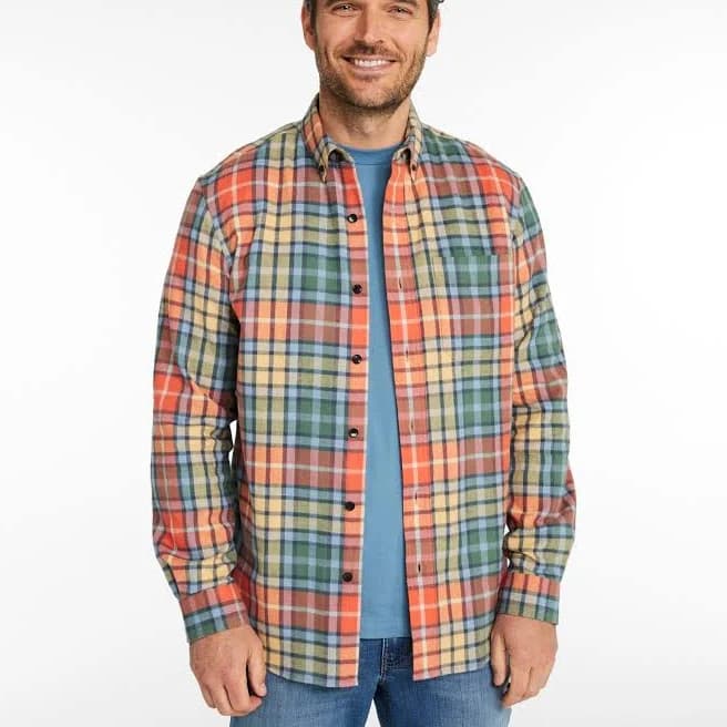 L.L.Bean Men's Slightly Fitted Plaid Flannel Shirt