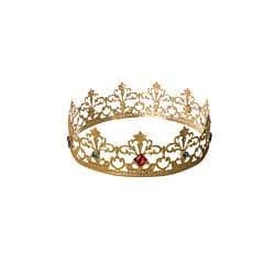 Crown.Gold Plastic Flat Packed Costume Accessory