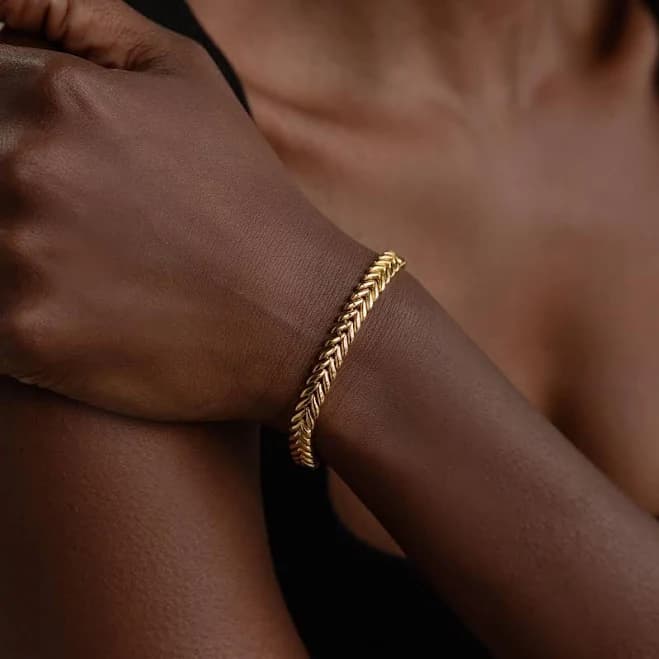 Caitlyn Minimalist Chunky V-Link Chain Tennis Bracelet