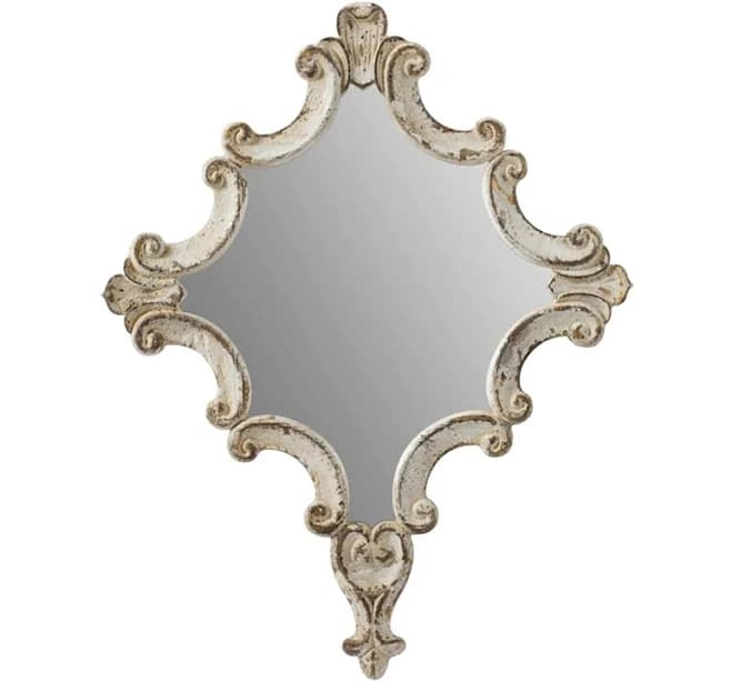 CC Home Furnishings Abstract Diamond Wooden Wall Mirror