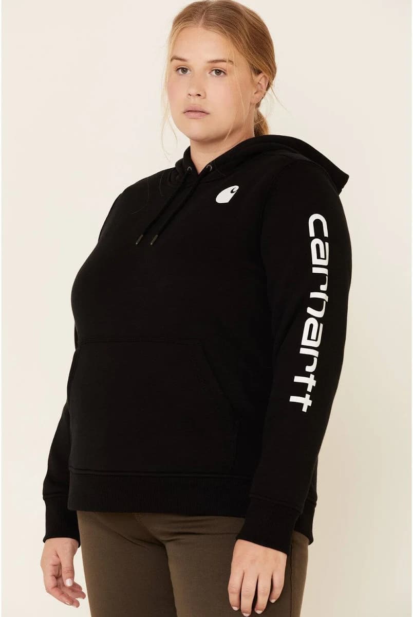 Carhartt Women's Relaxed Fit Midweight Logo Sleeve Graphic Hoodie