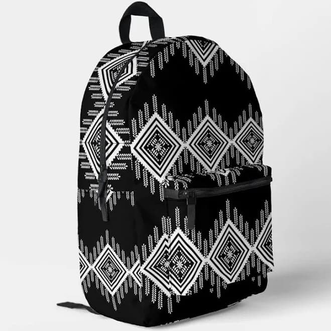 Black and White Tribal Art Printed Backpack