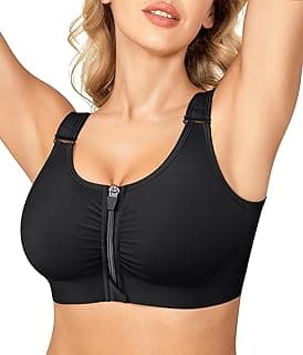 Zip Front Closure Everyday Bra for Women Post Surgery Compression Support with Adjustable Straps Wirefree