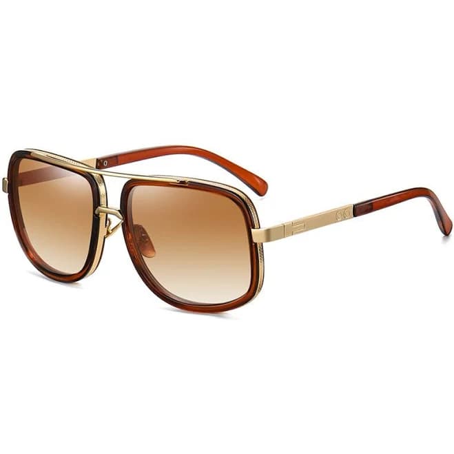 Oversized Square Sunglasses Men Women Retro Classic Metal Frame