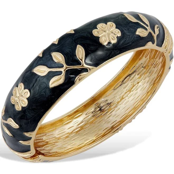 18K Gold Plated Enamel Bangle Bracelet