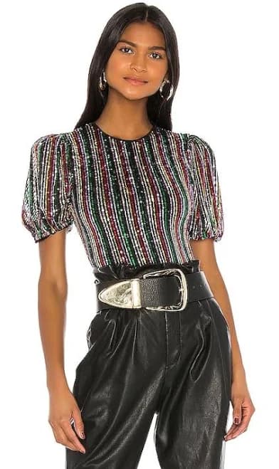 Lovers and Friends Olivia Sequin Bodysuit