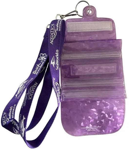 Seaworld Aquatica Purple Lanyard With Waterproof Phone Holder