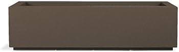 Amazon.com : PolyStone Riviera Short Modern Outdoor/Indoor Rectangular Planter, 17" L x 46" W x 12" H, Lightweight, Heavy Duty, Weather Resistant, Polymer Finish, Commercial Grade and Residential (Chocolate Brown) : Patio,