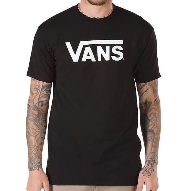 Vans Men's Classic Logo T Shirt Black White