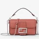 Fendi Selleria Mini Baguette Flap Bag in Grain Calfskin Leather