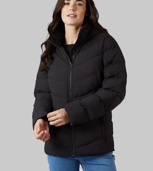 32 Degrees Women's Midweight Sherpa-Collared Puffer