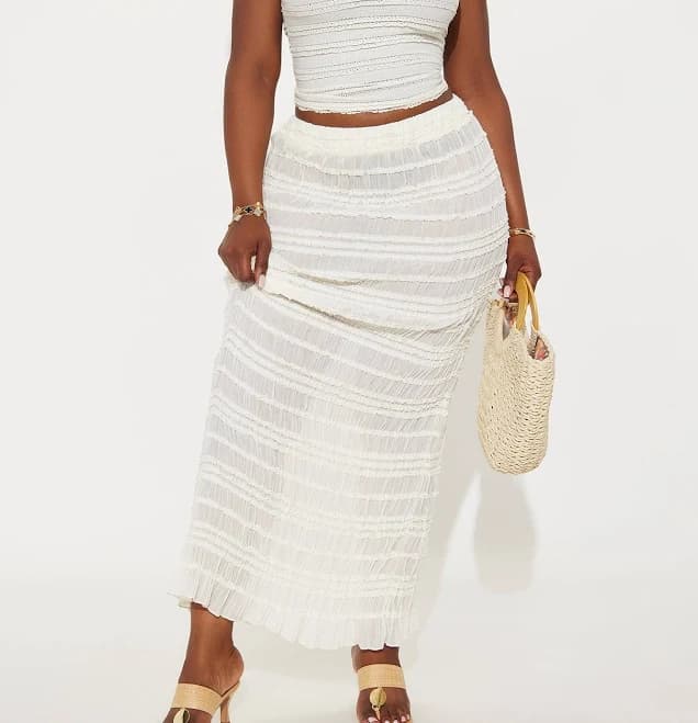 Fashion Nova Elise Tiered Ruffle Maxi Skirt
