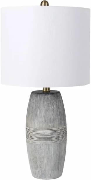 boutique rugs Mabayo Ribbed White Ceramic Table Lamp